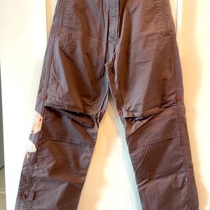 Vintage Maharishi sno pants with embroidery and patchwork circa 1998.